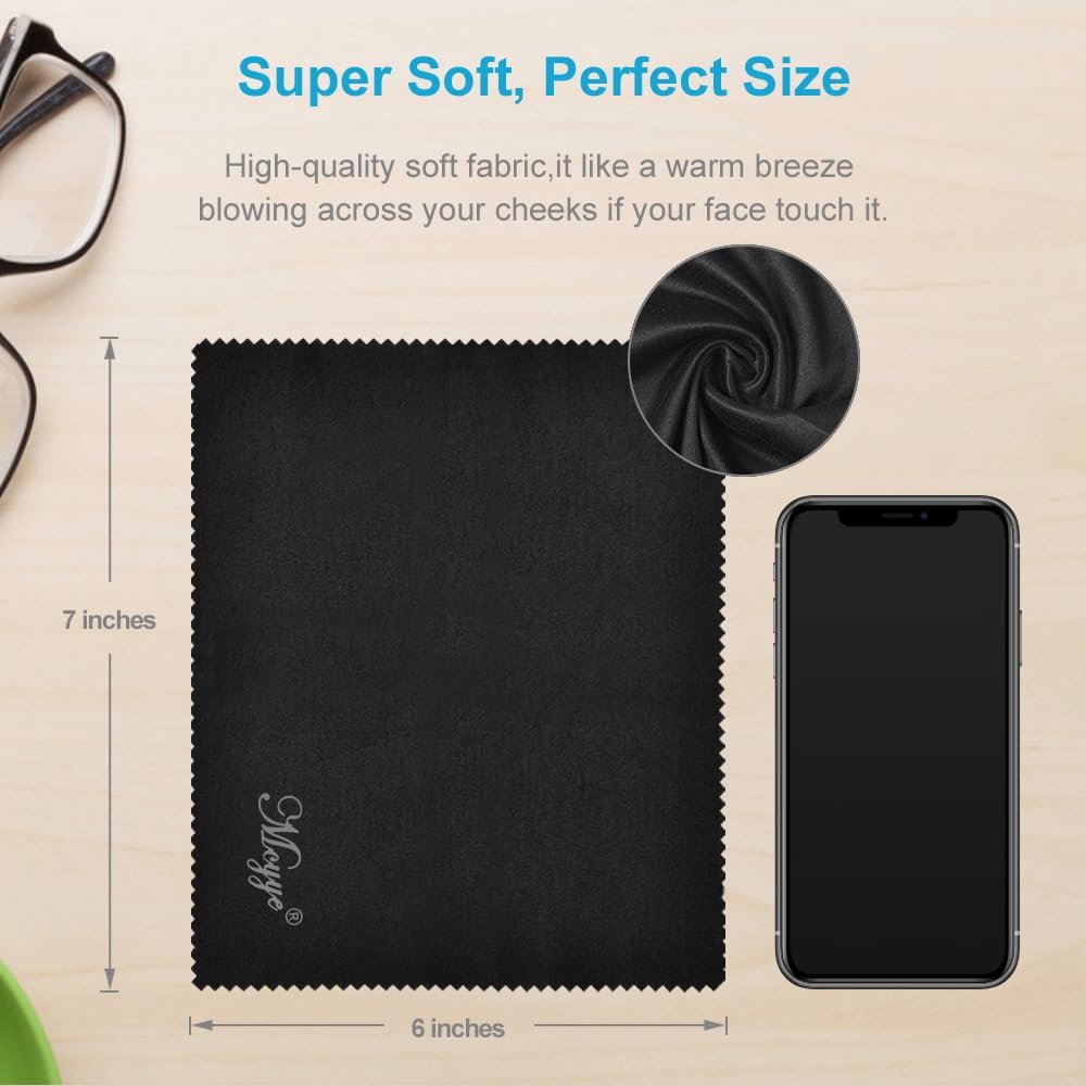 Mcyye 8 PCS Microfiber Cleaning Cloth for Glasses (6 x7 ), Premium Eyeglass Cleaning Cloth, Lens Wipes Cloth for Electronics, Glasses, TV Screen,