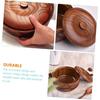 Decorative Wooden Bowl with Lid Premium Solid Wood Serving Bowl for Salad Rice Noodles and Soup and Easy To Clean Home and Restaurant Use