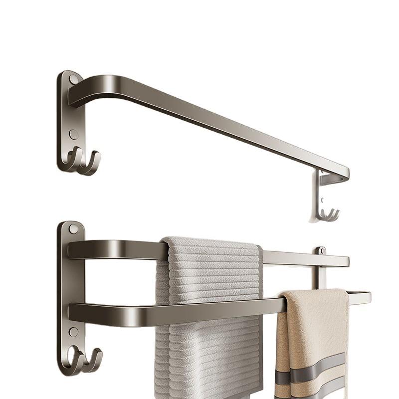 Bathroom Towel Rack Wall Mount Space Aluminum Multilayer Storage For Shower Kitchen Home