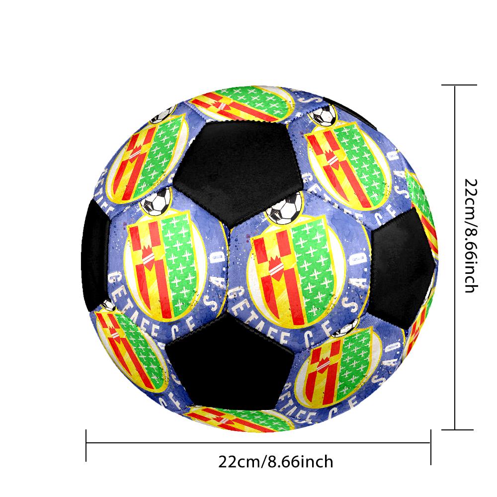 SIZE 5 Getafe CF Soccer Ball Colorful All Ages Machine Stitched PVC Competition Ready Durable High-Bounce