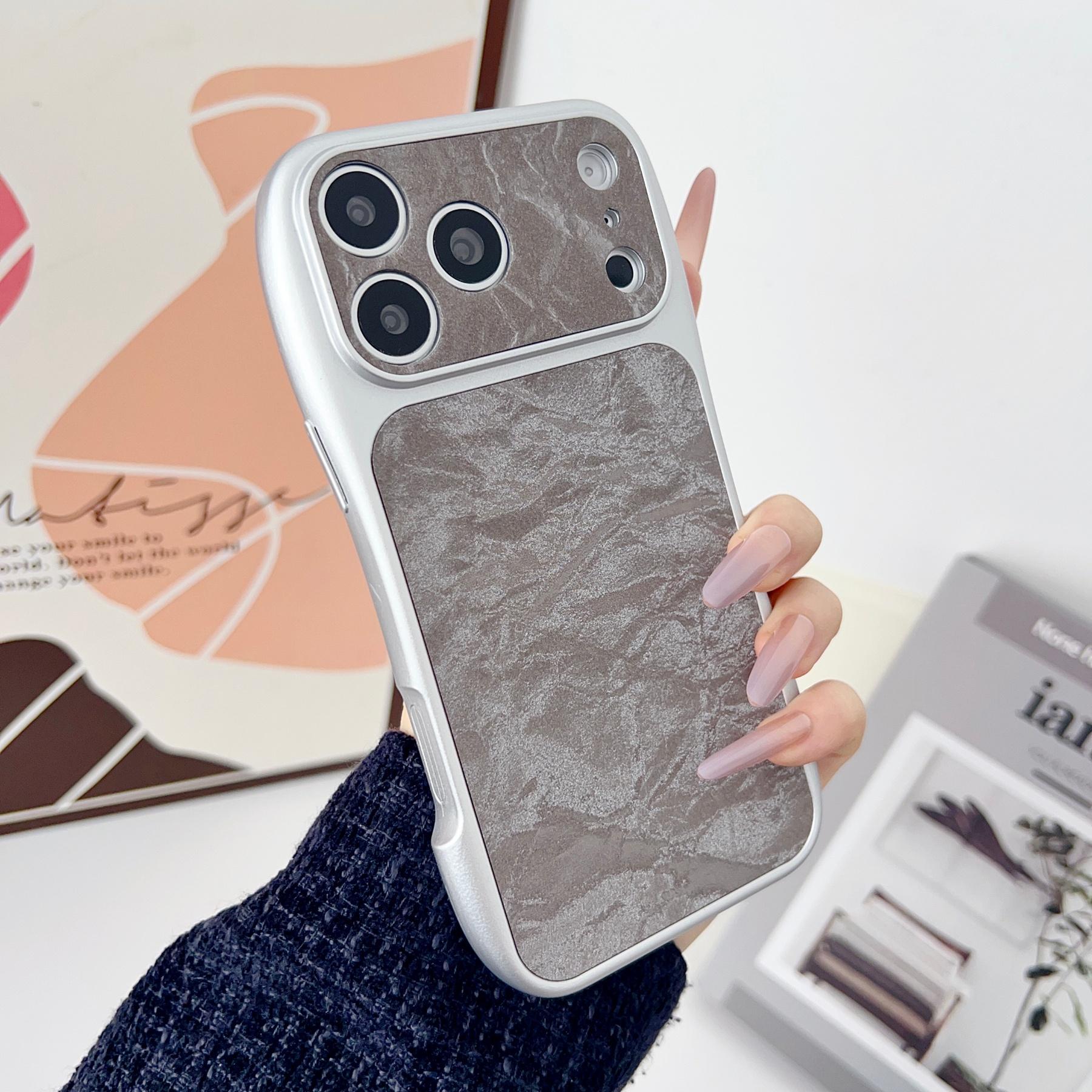 

Snow Mountain Pattern Silver Edge Shockproof Case For iPhone 17 16 15 14 13 Pro Max Magnetic For Magsafe Camera Protect Cover iPhone 15 Pro Max сірий колір