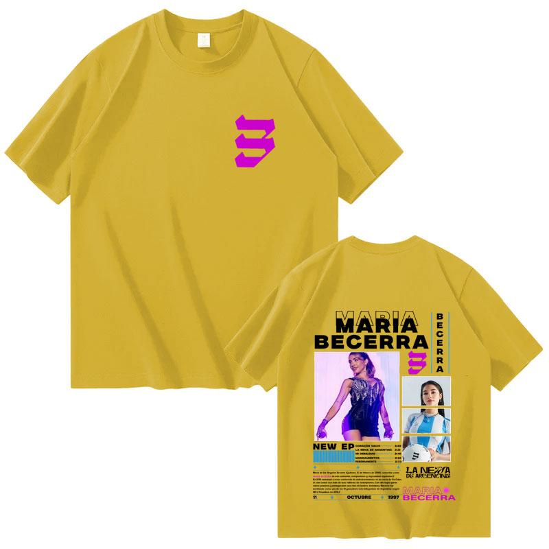 Fashion Singer Maria Becerra La Nenas Album Highquality Unisex and Women 2025 Summer Pure Cotton 100 Printed Loose Tshirt