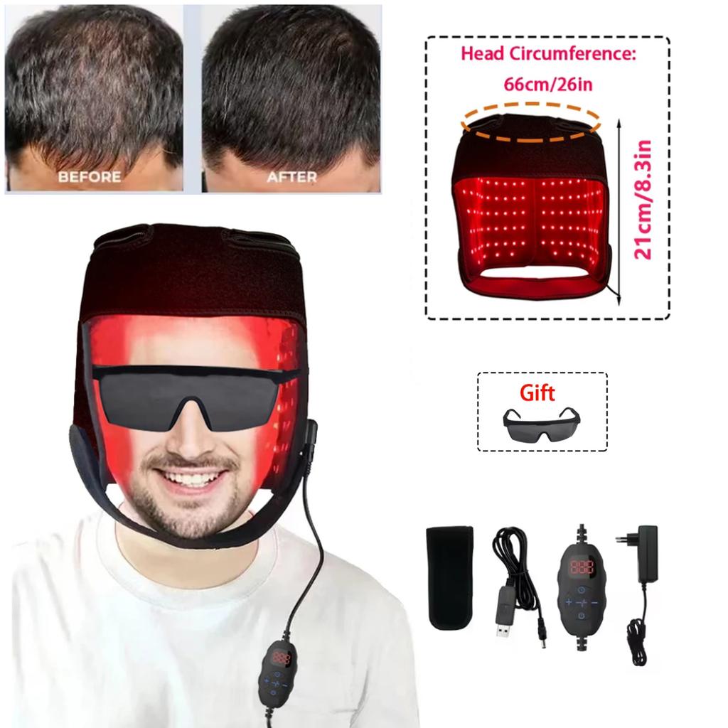NEW Hair Growth Cap Head Massage Anti Hair Loss Relax Scalp Hair Regrowth 660nm 850nm Infrared Light Therapy 180 Leds Helmet
