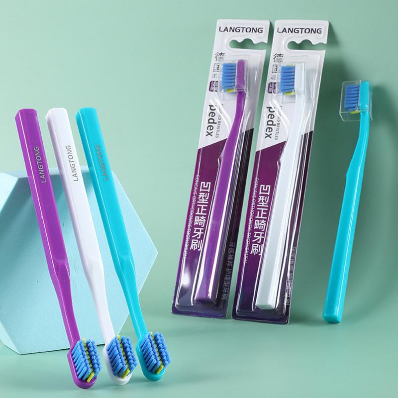 1/3 Pcs Deeply Clean Orthodontic Braces Adult Orthodontic Toothbrushes Dental Soft Toothbrush With Dust Cover