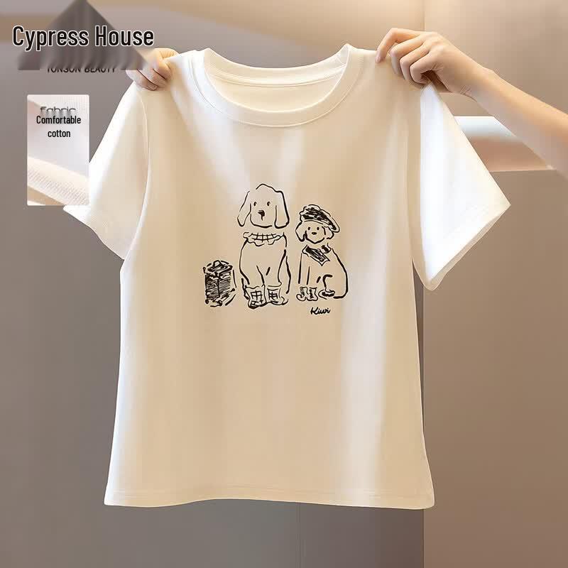 Women s Round Neck Printed Short Sleeve T-shirt S