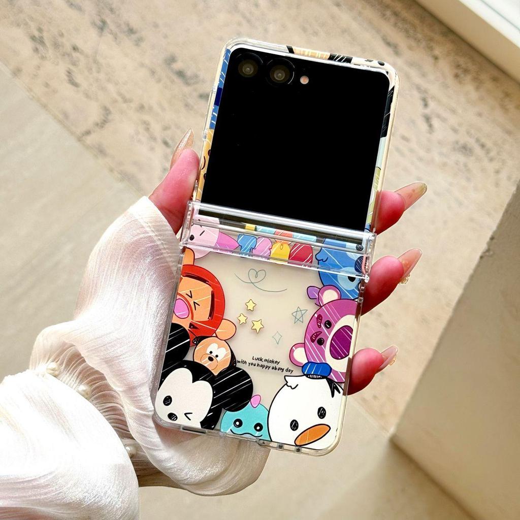 Mickey & Minnie Cartoon Samsung Z Flip7 Anti-Drop Case for Women - Creative, Foldable Screen Protection, Compatible with Z Flip6