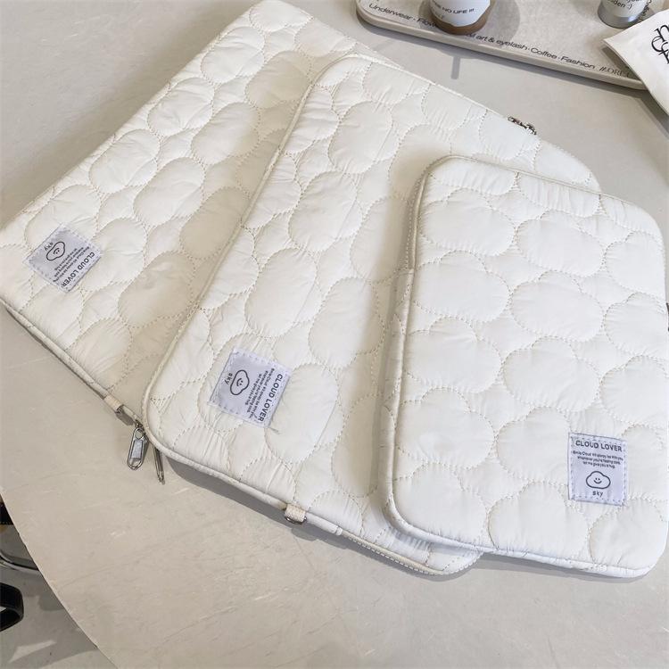 

Милая сумка для планшета iPad с вышивкой облака, сумка для хранения ноутбука 11 inch белый