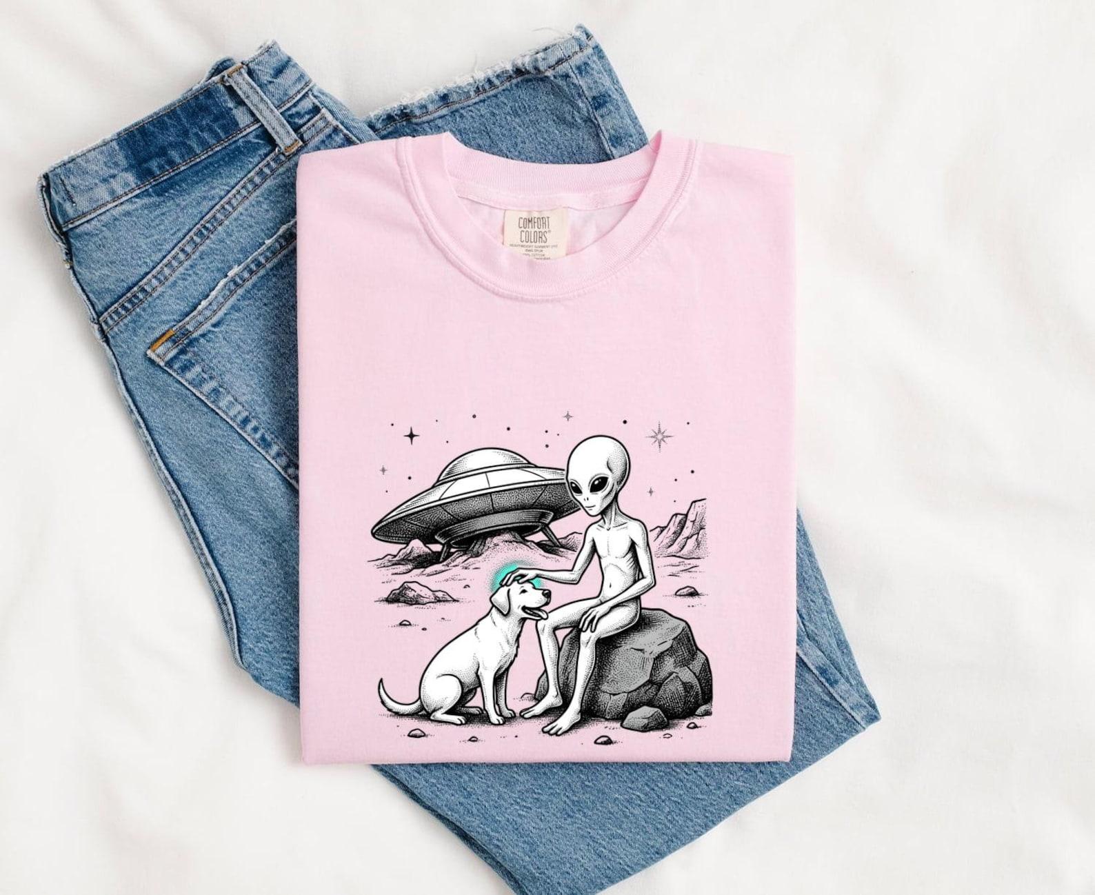 Cosmic Dog Shirt Dog Galaxy Gift Women Line Art Tee Puppy T-Shirt Dog Fan Minimalist Tshirt Universe Graphic Colorful Space Craft Tshirt M