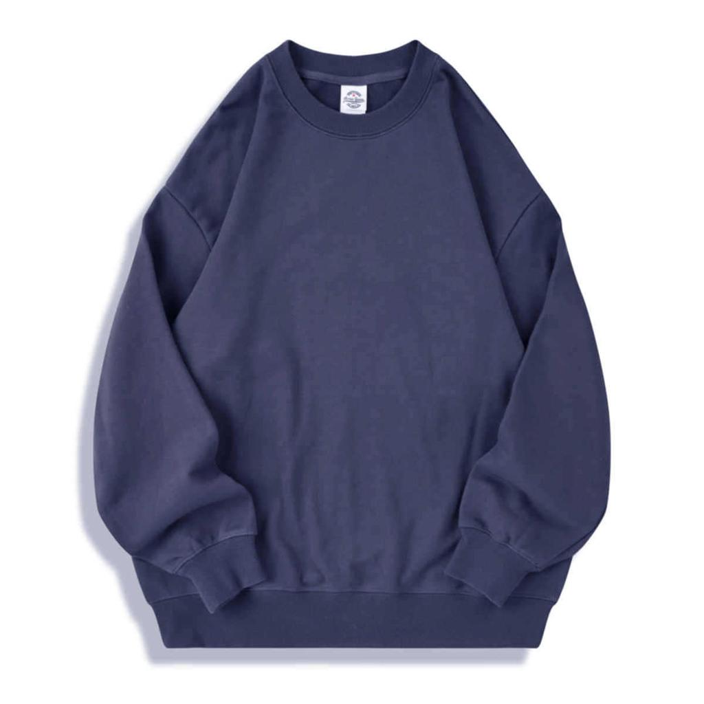 350G Heavy Cotton Terry Round Neck Sweater Loose Version Shoulder Jacket Autumn Print Embroidery