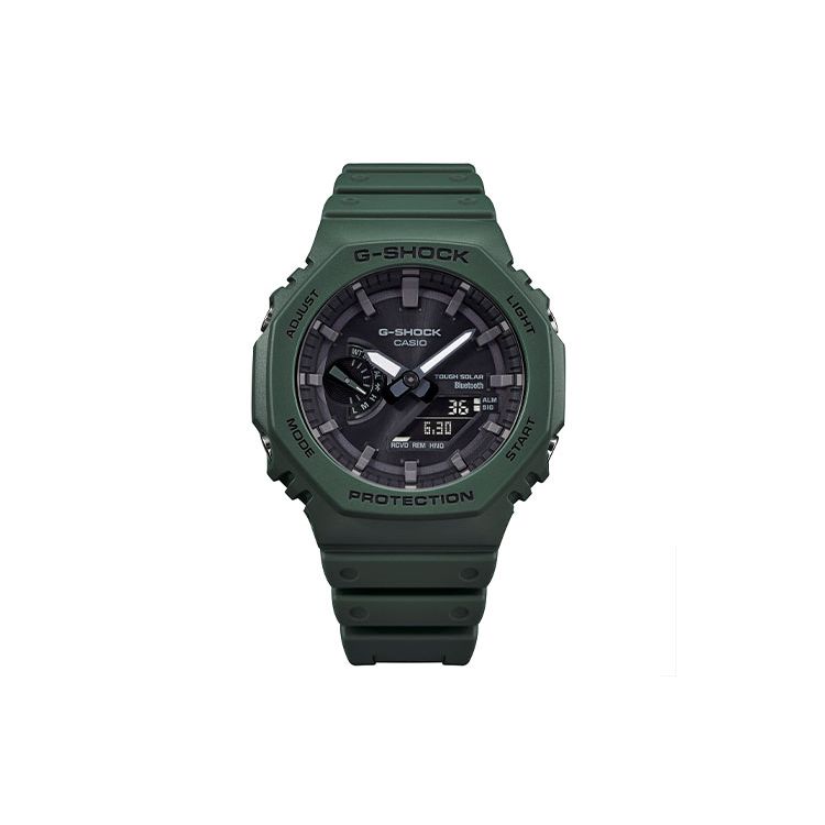 

Casio G-Shock Classic Octagonal Series Carbon Fiber Core Protection Waterproof Shockproof Sports Quartz Movement Resin Strap GA-B2100-3APR Regular Watch Box,Mist Green Strap