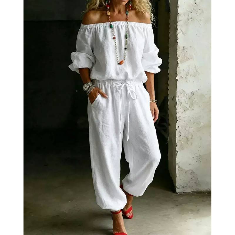 Minimalist Womens Casual Jumpsuit With Tiefront Top For Spring Fashion