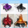 Halloween Witch Hat Headband With Lace Frills And Glitter For Costume Party Decor