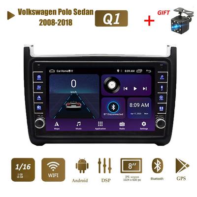 Ραδιόφωνο αυτοκινήτου Android για Volkswagen Polo Sedan 2008-2018 με κουμπί κουμπιού 2din Multimedia Stereo Video Player WIFI GPS 1+16GB