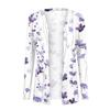 Fashion Floral Print Casual Women Cardigan Jacket Medium Length Coat