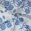 Pack of 2  Polyester Floral Print Window Curtain Regular Print 135 GSM , White & Blue