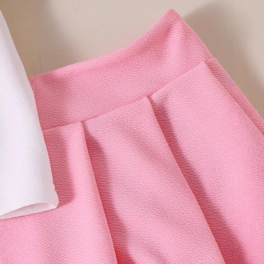Elegante Completo Bianco Polvere per Bambina - Set Estivo Principessa con Top e Gonna Pieghettata