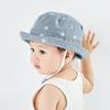 LANGZHEN Sonnenschutzhut für Kinder Kleinkinder Jungen Mädchen Breiter Rand Sommer Outdoor Hut Baumwolle Baby Fischerhut mit Kinnriemen