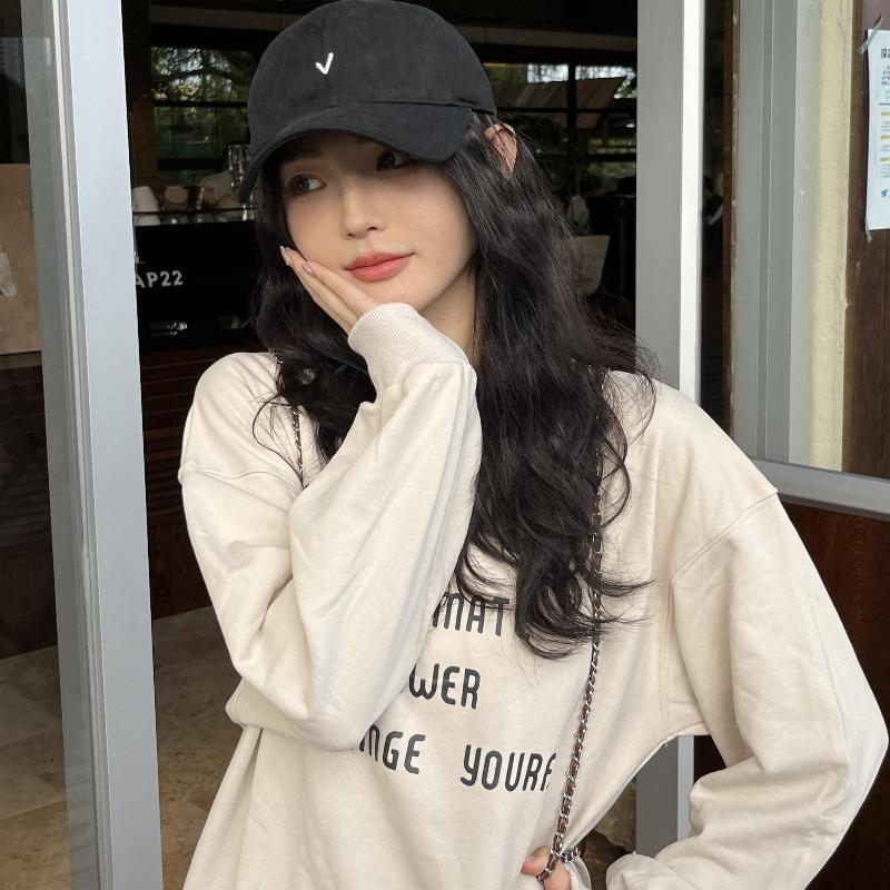 Embroidery Baseball Hat Men's and Women's Wide brims Retro Simple Pure Cotton Duck Tongue Hat Suitable for Outdoor Sunscreen
