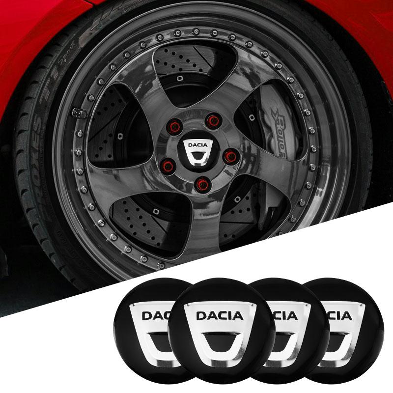 4Pcs 56mm Car Wheel Stickers Center Hub Cap Car Emblem Badge Decal For Dacia Duster Logan Sandero Stepway Dokker Lodgy MCV 2019