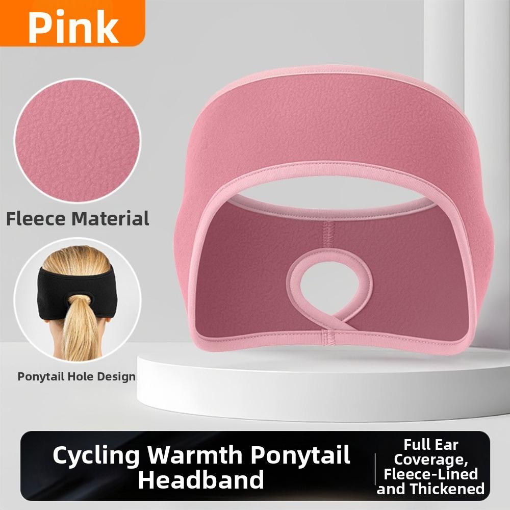 Thermal Insulation Ponytail Headband Fleece Material Sport Headband Ear Warmer Headband  Cycling