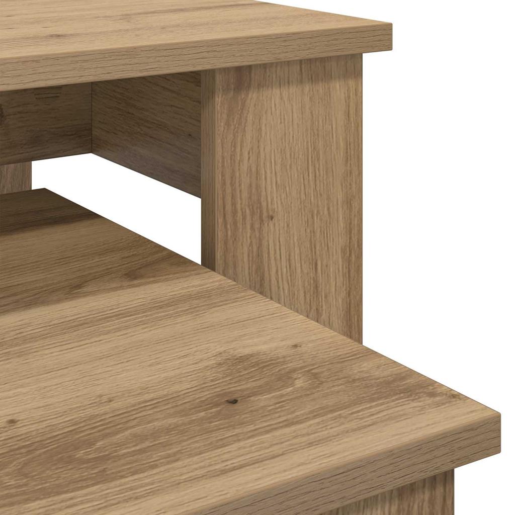 Coffee Table Set 2 Pcs Artisan Oak Wood Based Material