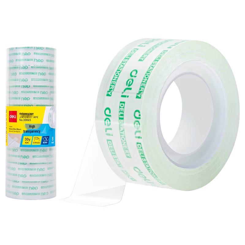 Deli 30065 Easy-Tear Transparent Stationery Tape, 24 Rolls