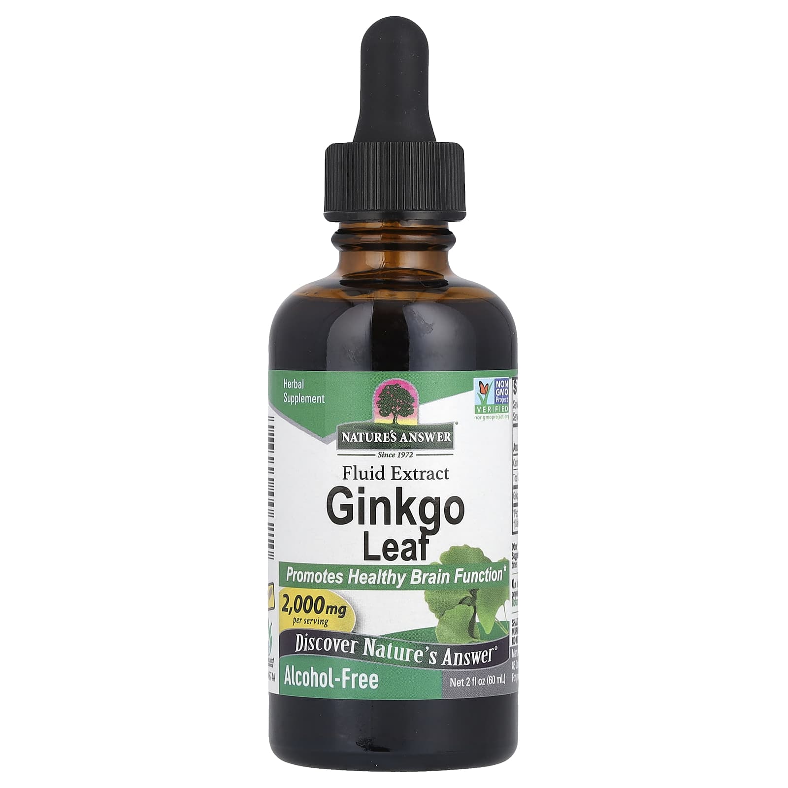 

Nature S Answer, Ginkgo Leaf, Liquid Extract, Alcohol Free, 2,000Mg, 60Ml (2Fl Oz) (1,000Mg per Ml)
