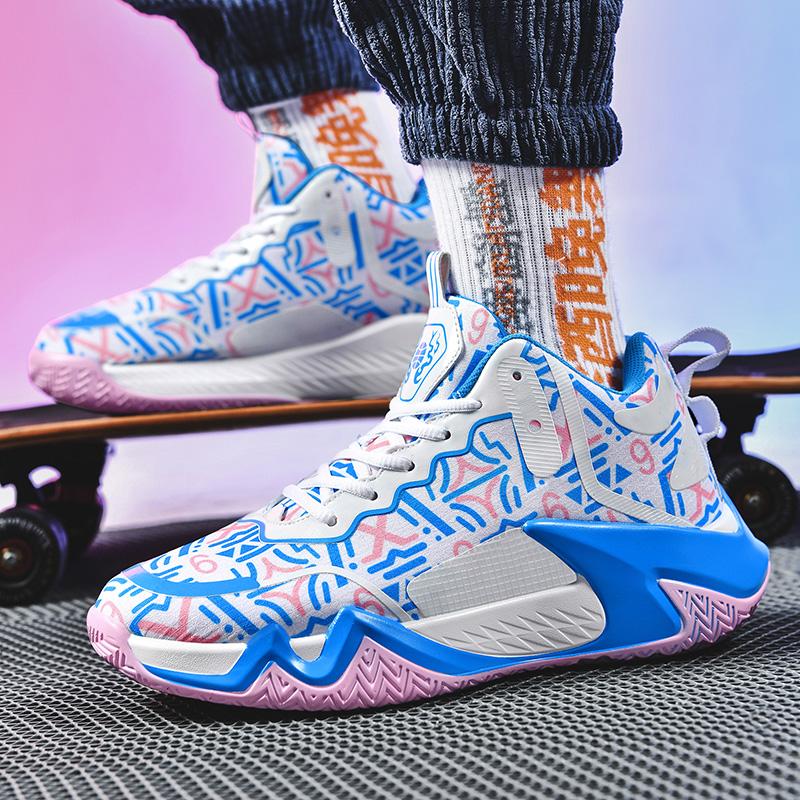 Fashion Purple Men's Basketball Sneakers High Quality Outdoor Sports Shoes For Basketball Man High Top Platform Basket Shoes Men