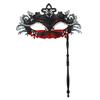 Fancy Dress Party Eyewear Mask Metal Handheld Stick Half Face Venetian Masque Rhinestones Women Mask Prom Ball Masquerade
