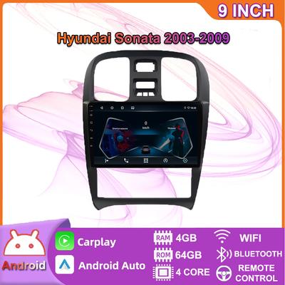 אנדרואיד Carplay רדיו לרכב Multimidia נגן וידאו ניווט GPS עבור יונדאי סונטה 2003-2009 2din יחידת ראש 4+64GB