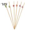 Colorful Wooden Fruit Tags 100Pcs Disposable Picks, Cocktail Picks with Decorative Leaves Cake And Dessert Flower Tips, Bamboo Skewers for Fruits