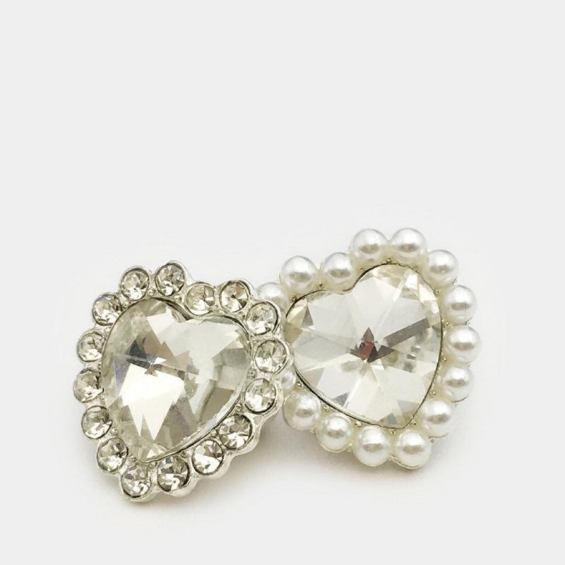 Silver Xiaoxiangfeng Love Button High-End Metal Button Jacket Clothing Accessories Versatile Button