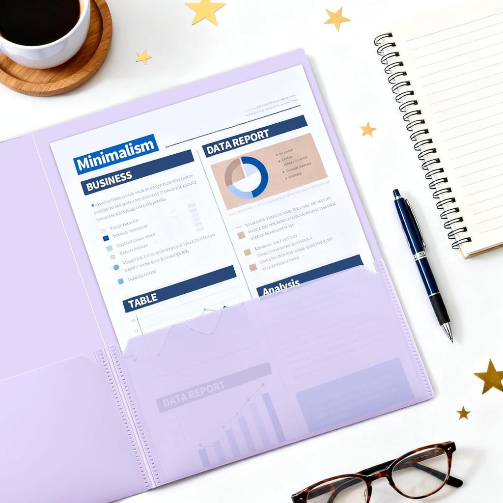 Heavy Duty Plastic Folders with 2 Pockets (7 Pack),Fit Letter Size Paper, Assorted Colors for School,Office and Home