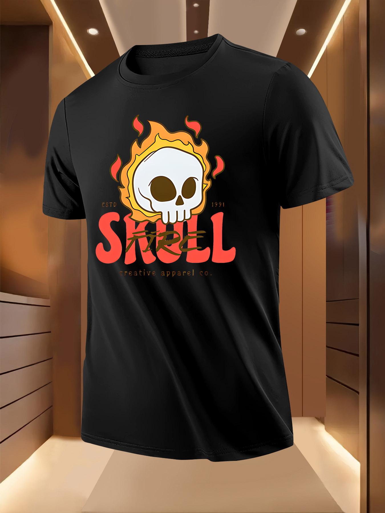 Skull Graphic Tshirt - Breathable Lightweight Polyester XXL
