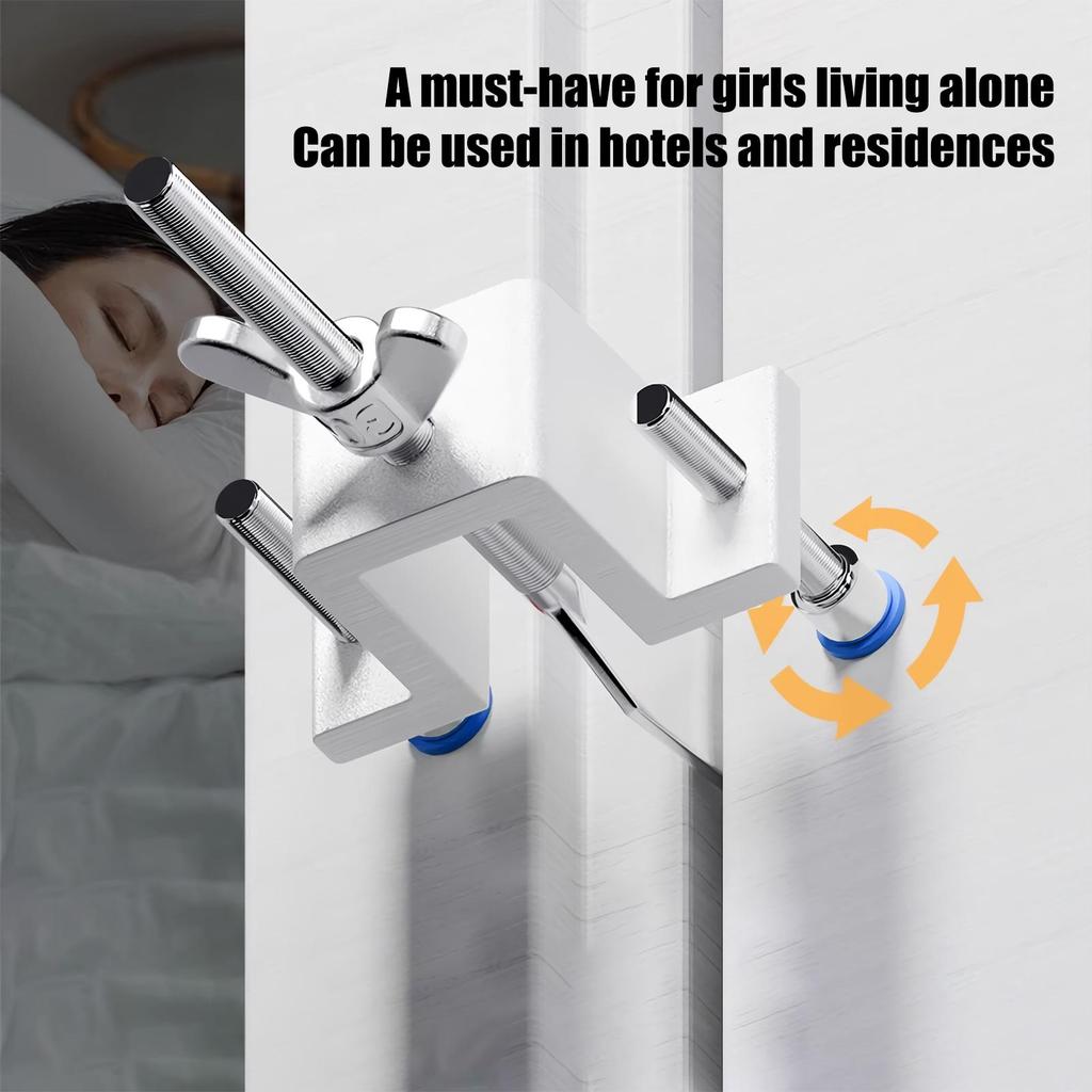 DualNut Adjustment Portable Door Lock Hotel Door Locks Self-Defense Door Stop Travel Anti-theft Door Stopper Safety Lock