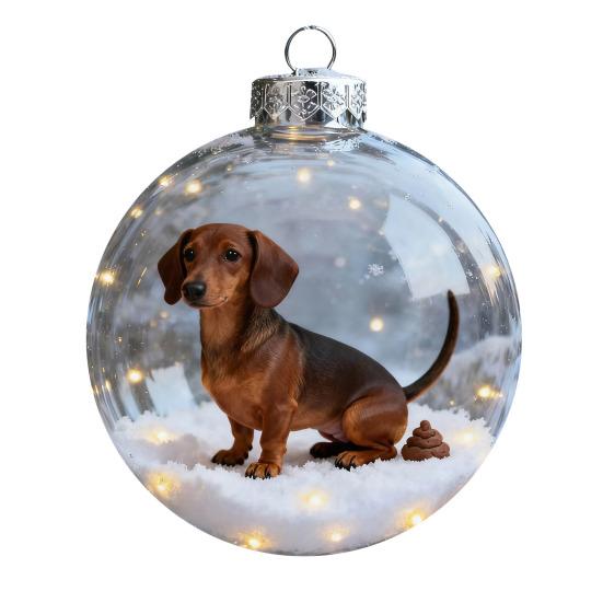 3D Animal Christmas Ball Ornament Funny Dog/Cat/Turtle Hanging Decoraton Clear Plastic Xmas Balls Ornament
