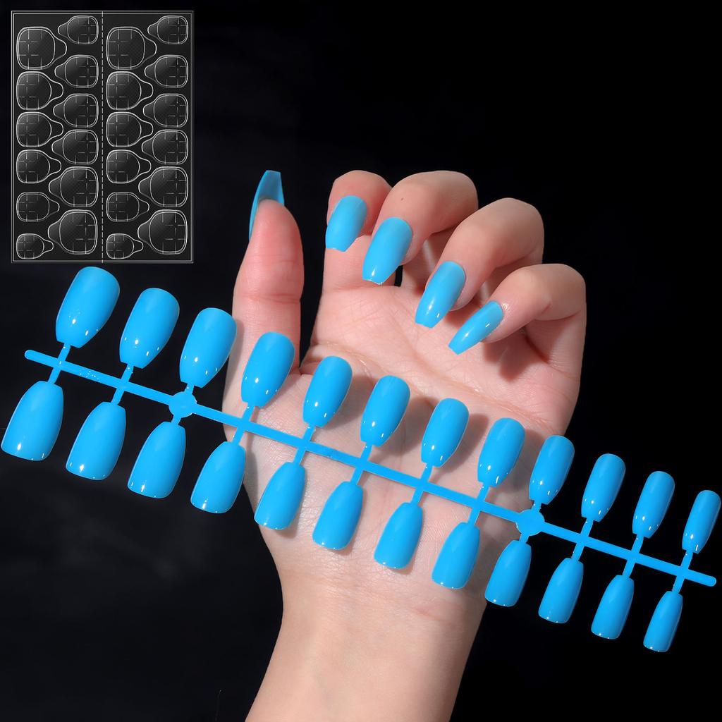 YIKOOLIN Variety Fluorescent Nail Art Tips Glow-In-Dark Luminous Fake Nails Ballet Press On Nails Set Detachable  Fingersnails