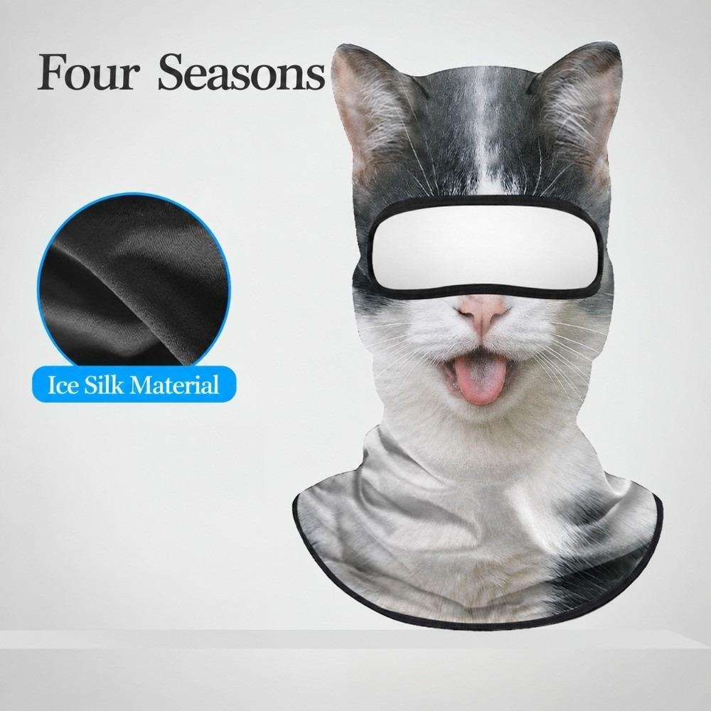 Windproof Balaclava Mask Ice Silk Eared Head Cover Novelty Full Face Mask Cycling/Party/Outdoor