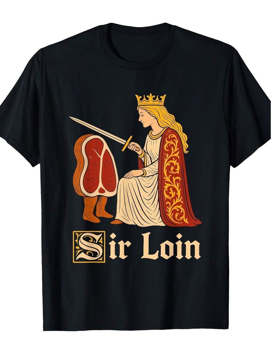 

Men s Funny Sir Loin Steak Knight Pun T-Shirt - Medieval Meat Joke BBQ Party Tee With Sir Loin Beef 5XL різнокольоровий