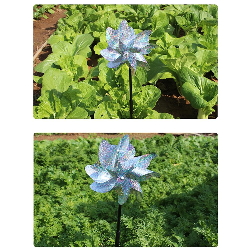 2pcs Bird Windmill With Fast Wind Speed, Light-emitting Orchard And Vegetable Garden Bird Scarer