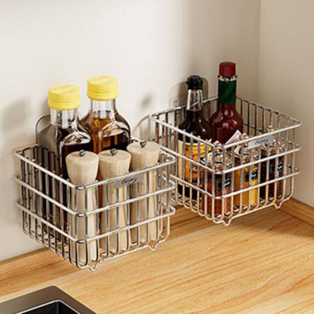 Large Capacity Wall Mounted Basket Space Saving Metal Wire Basket  Countertop