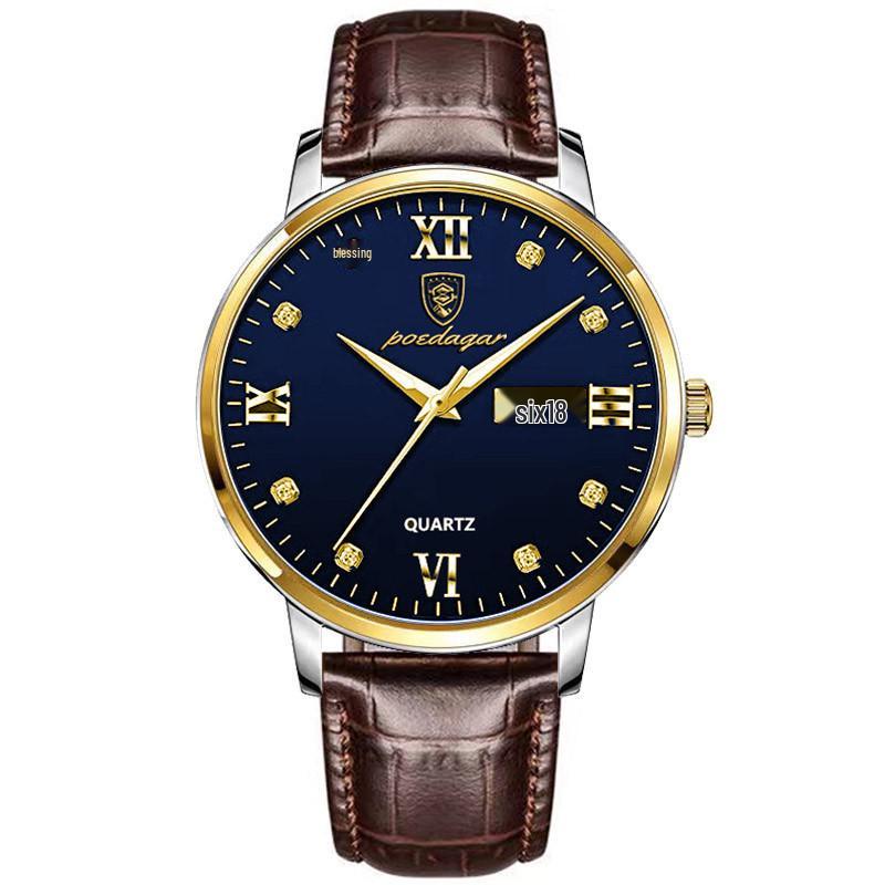 Schweizer Wasserdichte Leuchtende Herren Ultraflache Quarz Armbanduhr - TikToks Top-Seller