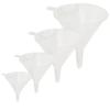 4Pcs Reusable Clear Plastic Funnel Set Lab PP Funnels Kitchen Funnel Lab Bottles Essential Oils