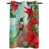 Kolibri auf roter Hibiskusblüte, Fenstervorhang für Wohnzimmer, Schlafzimmer, Dekoration, Vorhänge, Luxus-Volantvorhänge für die Küche