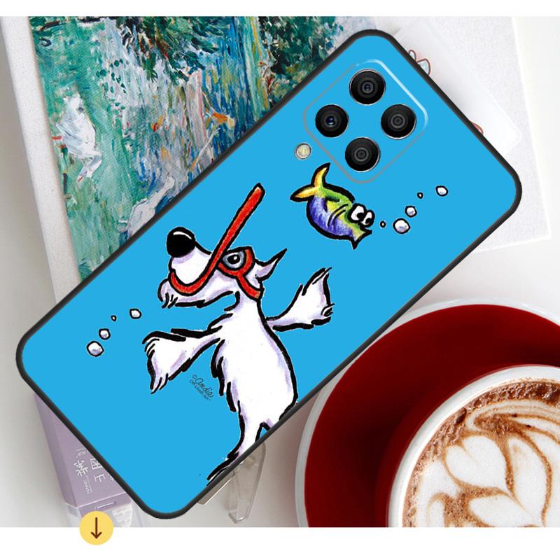 Cartoon Schnauzer Dog Case For Samsung Galaxy M54 M23 M20 M32 M52 M56 M16 M36 M34 M14 M35 M55 M15 M11 M31 M13 M53