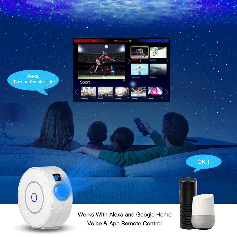 Starry Night Smart Graffiti Projection Lamp - Bedroom Laser Star Atmosphere Light.