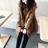 Women Fall Winter Trench Coat Double-breasted Thick Warm Vintage Woolen Mid Length