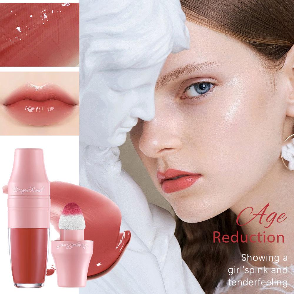 DragonRanee Mirror-Finish Waterproof Lip Tint: Cute, Non-Stick, Liquid Lipstick & Blush