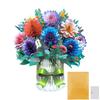 1 Set 13.8inch Holiday Cards Bouquets Foldable Party Invitation Cards Three-dimensional Large Display Tables Handmade Card Gifts