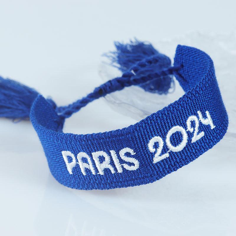 Sports Meeting Paris Couple Webbing Bracelet Embroidery Multicolour Pattern